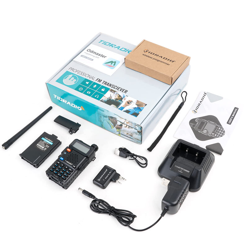 [Australia - AusPower] - TIDRADIO High Power Ham Radio Handheld Dual Band 2 Way Radio Upgrade Walkie Talkies with Adapter Support Phone APP Program for Baofeng uv-5r 1 Pack(wireless programmer) 