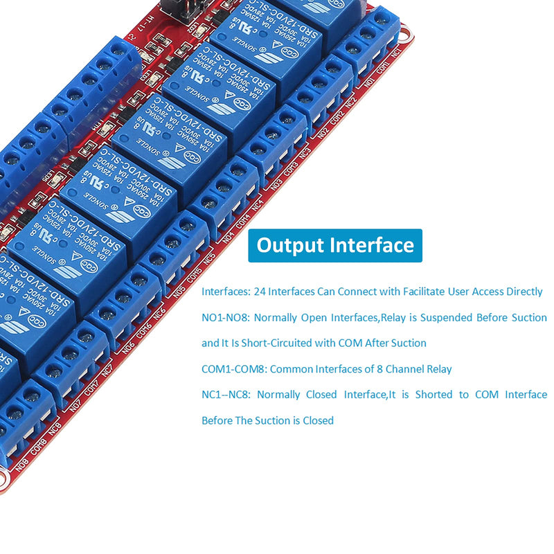 [Australia - AusPower] - AEDIKO DC 12V Relay Module 8 Channel Relay Board with OPTO-Isolated High or Low Level Trigger Compatible with Raspberry Pi Arduino UNO R3 MEGA 1280 DSP ARM PIC AVR STM32 