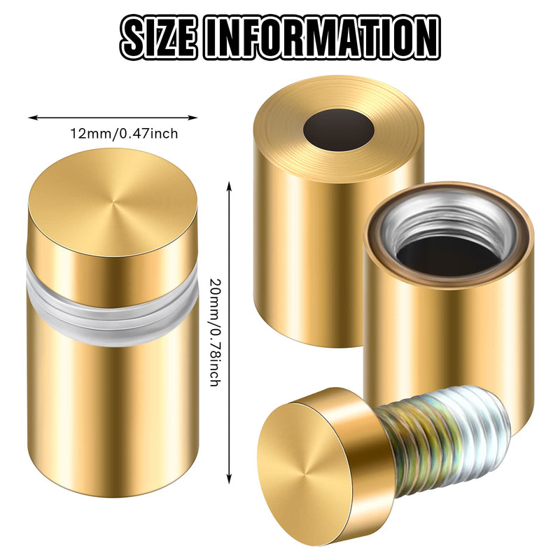 [Australia - AusPower] - 8 Sets Stainless Steel Standoff Screws Advertising Standoff Mount Metal Standoff Hardware Wall Sign Mounting Hardware for Hanging Acrylic Picture Frame (1/2 x 0.79 Inch) 1/2 x 0.79 Inch 