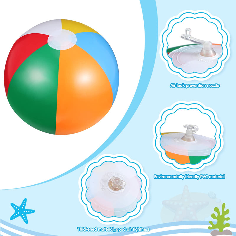 [Australia - AusPower] - Beach Balls 3 Pcs 12 Inch Inflatable Ball Rainbow Beach Ball Swimming Pool Ball Enjoyable Pool Float Balls for Outdoor Activity Birthday Summer Party Favors Water Toys 