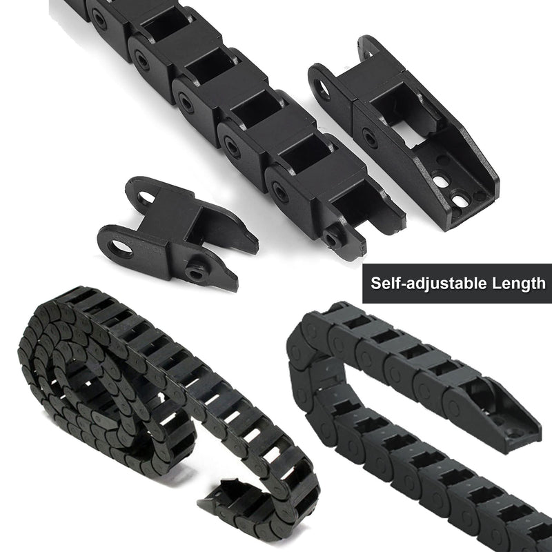 [Australia - AusPower] - ALAMSCN R15 7x7mm Cable Carrier Drag Chain Closed Type Black Plastic Flexible Nylon Chains 1M with End Connectors for 3D Printer CNC Machine Router Mill Closed Type 7x7mm 