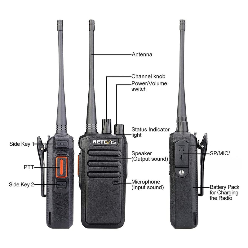 [Australia - AusPower] - Retevis RT43 Rechargeable Walkie Talkies for Adults, 1400mAh Handheld DMR Radio, Dual Time Slot 32CH Group Call VOX Digital and Analog 2 Way Radio(1 Pack) 