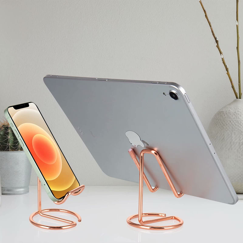[Australia - AusPower] - Cell Phone Stand for Desk,Cute Metal Rose Gold Cell Phone Stand Holder Desk Accessories,Compatible with All Mobile Phones,iPhone,Switch,iPad 1 