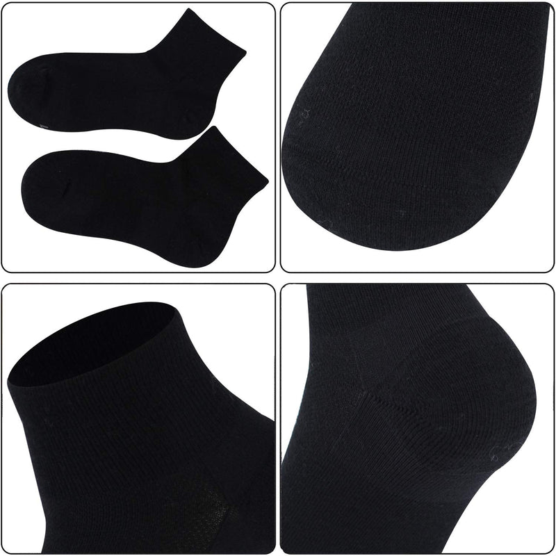 [Australia - AusPower] - Athletic Ankle Socks, RTZAT Men's Women's 90% Merino Wool Thin Ultra-Light Running Moisture Wicking Socks, 3 Pairs #Black Large 
