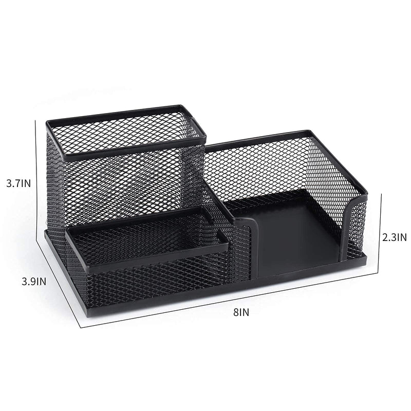 [Australia - AusPower] - Ludato 2 Pieces Mesh Pen Holder Desk Organizers，3 Compartments Black Mesh Pencil Holder for Desk Gifts for Husband 