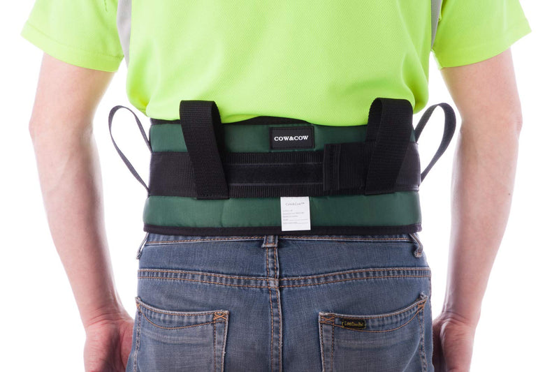 [Australia - AusPower] - COW&COW Padded Gait Belt with 4 Handles and Quick Release Buckle 5.5 inchs(Green, M/28inches-48inches) Green 48 Inch (Pack of 1) 