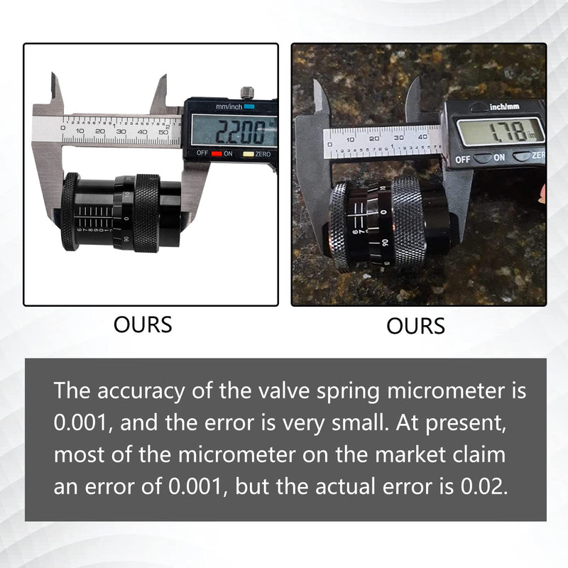 [Australia - AusPower] - 3mirrors 4929 Valve Spring Height Micrometer Measurer 1.600"-2.200" Height Range Precise Readings, Covers most V8s 