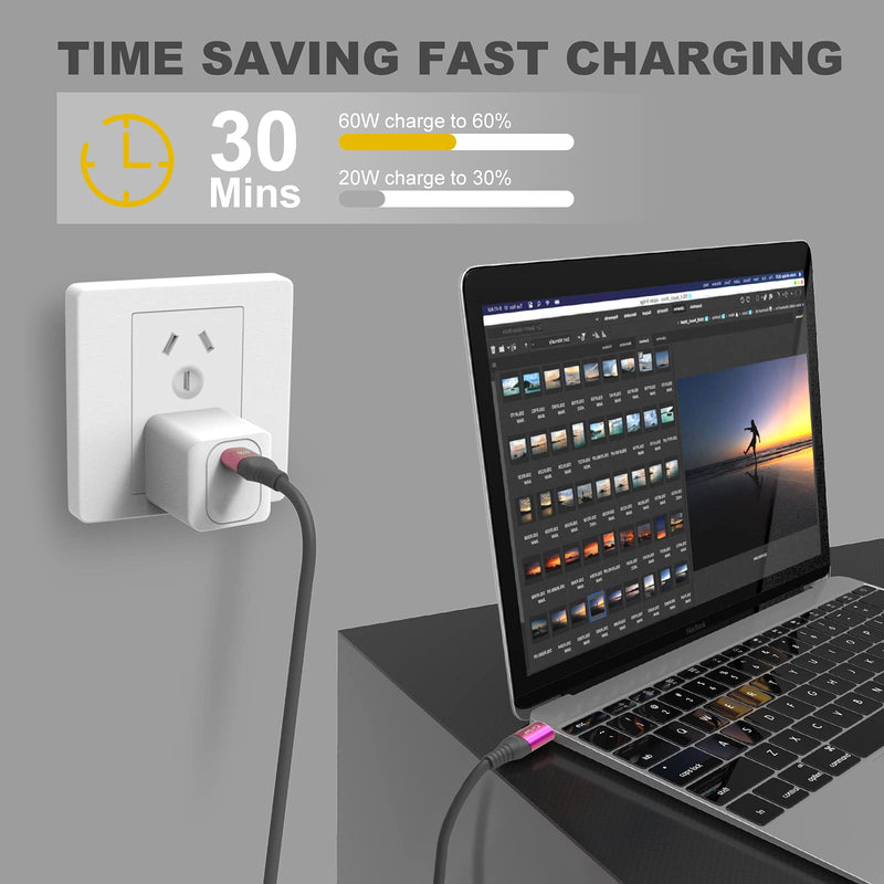 [Australia - AusPower] - USB-A to USB-C Cable 5A Fast Charging,3.3ft USB Type C Cable Charge Silicone USB Charger Quick Cord Compatible with Samsung Galaxy, S20 S10 S9 S8 Plus S10E, Note 20 10 9 8, Moto G7,LG 