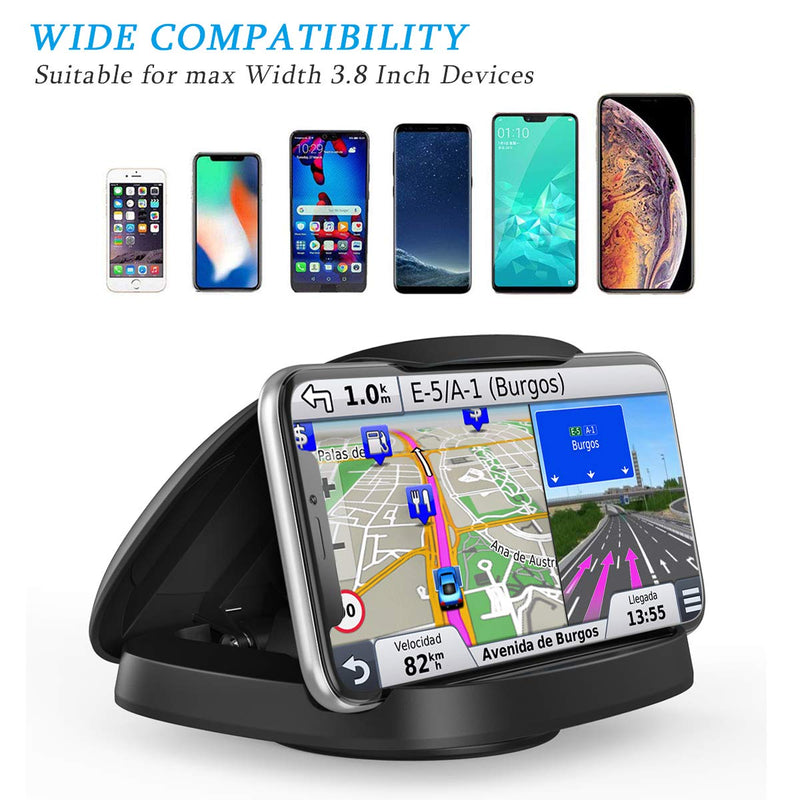 [Australia - AusPower] - Cell Phone Holder for Car, JOYEKY Vertical Horizontal Car Phone Mount with 360° Rotate Dashboard Cradle Compatible iPhone Samsung Galaxy Android Smartphones, GPS Devices Black 