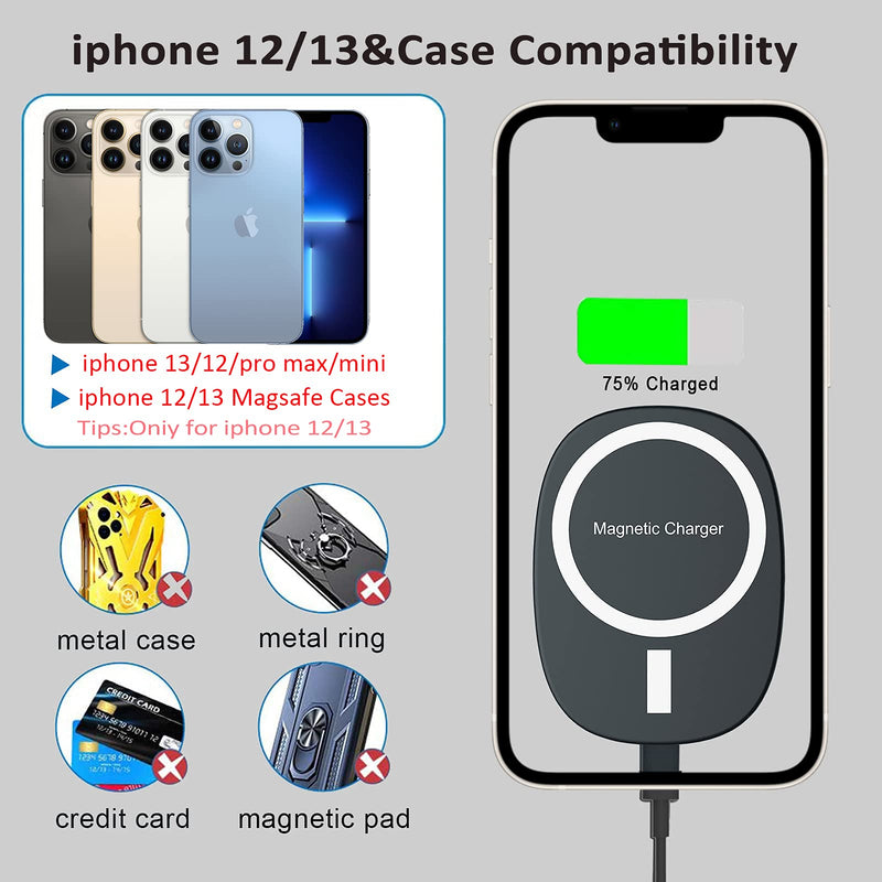 [Australia - AusPower] - Magnetic Wireless Car Charger Vent Mount Compatible with MagSafe Case iPhone 13/13 Pro/13 Pro Max/12/12 Pro/Mini/Pro Max Magnet Car Charger 15W Mag Safe Phone Holder Wireless Charging Air Vent Mount 