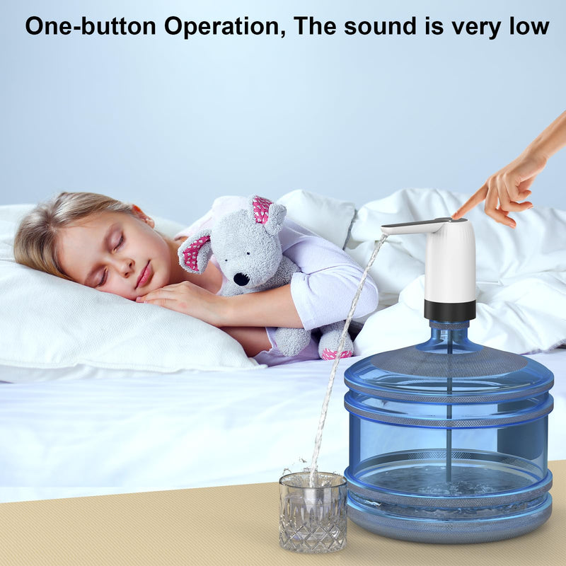 [Australia - AusPower] - 5 Gallon Jug Portable Water Dispenser Water Bottle Pump 5 Gallon Water Dispenser USB Charging Automatic Water Bottle Pump Electric Water Dispenser Water Bottle Switch 