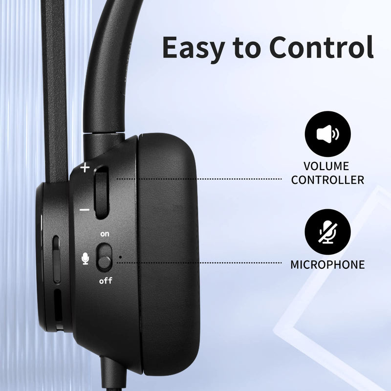 [Australia - AusPower] - Phone Headset, 3.5mm Call Center Headset with Noise Cancelling Mic, Ultra Comfort Wired Computer Headset with Mute for Business Skype, Zoom, Call Center, Office, Home 3.5 mm 