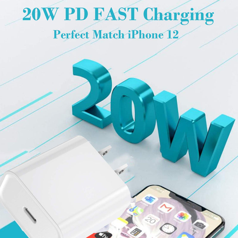 [Australia - AusPower] - [Apple MFi Certified] iPhone Charger, esbeecables 20W PD Rapid Type-C Power Fast Wall Charger Plug with 6FT USB-C to Lightning Quick Charge Data Sync Cord for iPhone 13/12/11/XS/XR/X 8/SE/iPad/AirPods 1 