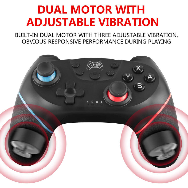 [Australia - AusPower] - Switch Controller, Wireless Pro Controller Gamepad Compatible with Switch Support Amibo, Wakeup, Screenshot and Vibration Functions-Black 