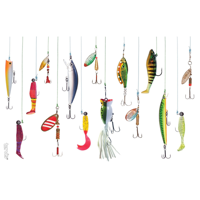 [Australia - AusPower] - Tervis Fishing Lures Tumbler with Wrap and Hunter Green Lid 16oz, Clear 1 