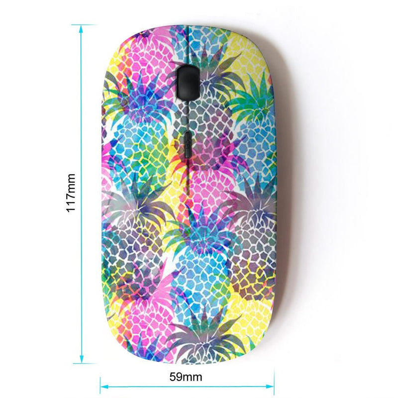 [Australia - AusPower] - KawaiiMouse [ Optical 2.4G Wireless Mouse ] Psychedelic Pineapples Colorful Fruit 
