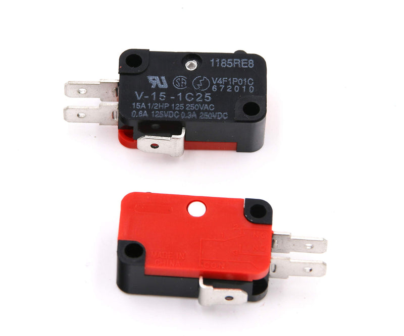 [Australia - AusPower] - RuoFeng 10Pcs 125V/250V 15A Microwave Oven Door Arcade Cherry Button SPDT 1 NO 1 NC Micro Switch V-15-1C25 Limit Switch 