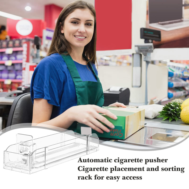 [Australia - AusPower] - Can Organizer for Refrigerator, 2Pcs Automatic Cigarette Dispaly Holder Showcase Automatic Clear Cigarette Case Pushers Rack for Store Retail 24cm 