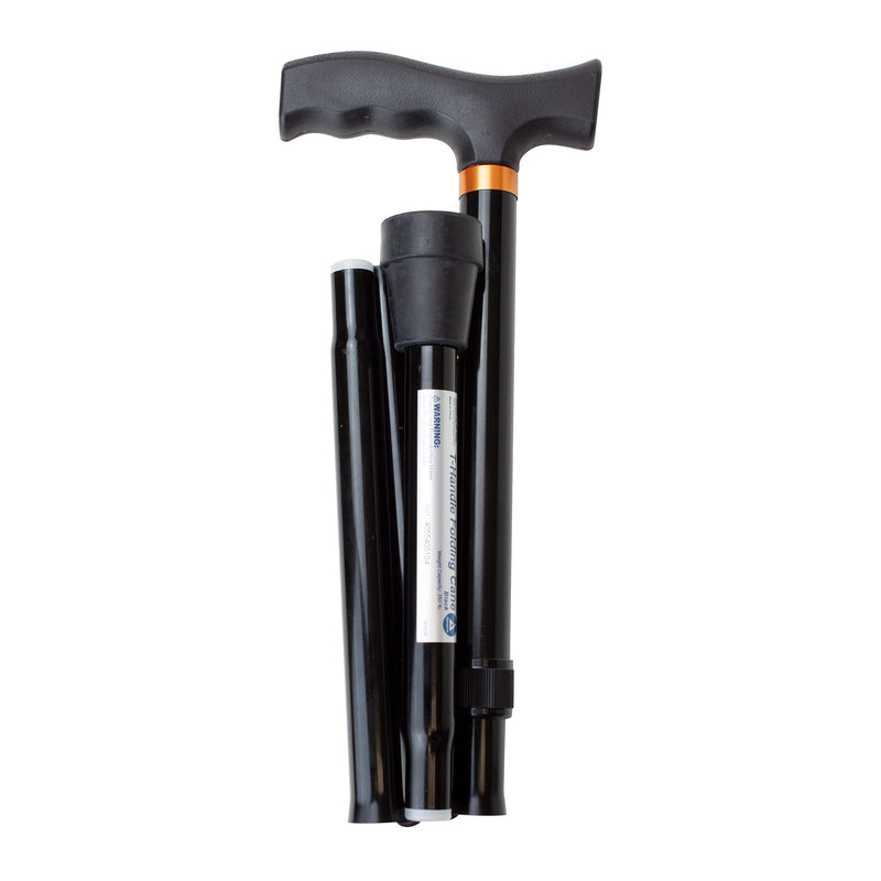 [Australia - AusPower] - Dynarex Compact Lightweight Aluminum t-Handle Folding Cane, Black 
