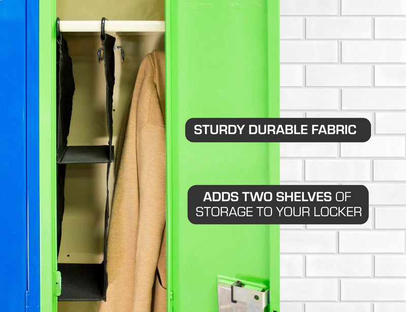 [Australia - AusPower] - Its Academic LockerMate Hanging Fabric Locker Shelf, Durable and Removable, Black 