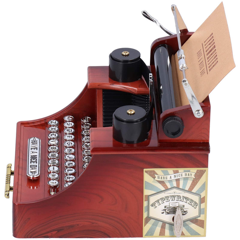 [Australia - AusPower] - FOKH Typewriter Music Box,Mini Vintage unique Typewriter Clockwork Music Box with Drawer Mechanical Music Box Jewelry Storage Bo for Birthday Anniversary Christmas Valantine Gifts 