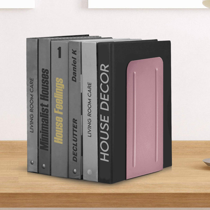 [Australia - AusPower] - Acrimet Jumbo Premium Metal Bookends 9" (Heavy Duty) (Pink Color) (1 Pair) 
