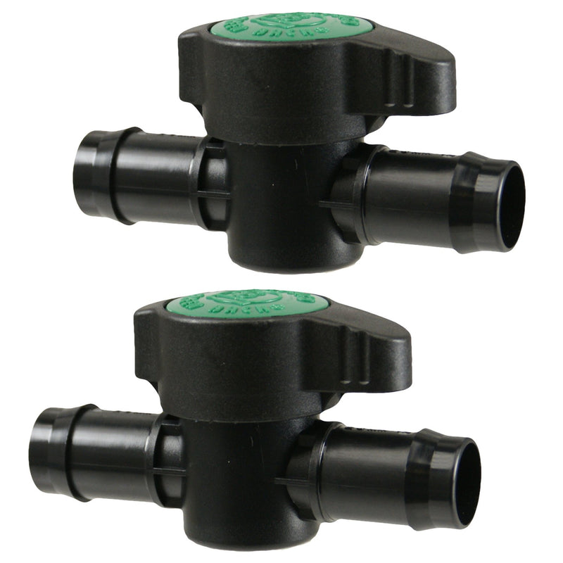 [Australia - AusPower] - Habitech 2-Pack In-Line Barbed Ball Valve 13mm For 1/2 Inch Tubing .520 ID - Regulate and Shut-Off/On Water Flow 13mm (1/2" Tube .520 ID) 