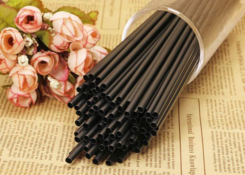 [Australia - AusPower] - Tupalizy 100PCS Black Plastic Straws Drinking Coffee Stirrers for Wedding Coffee Sip Stir Sticks for Cocktail Tea Chocolate Hot Water Cold Drinks Cups Travel Mugs Crafts Home Bars, 7.87inch 100 