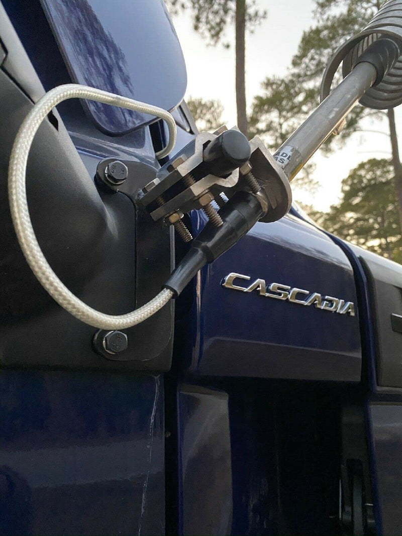 [Australia - AusPower] - Freightliner Cascadia Trucker Steel Mirror Mount Antenna for CB, XM, Sirius Left Drivers Side 