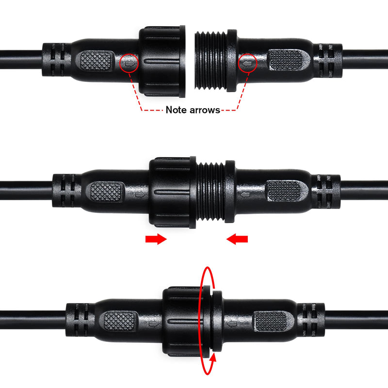 [Australia - AusPower] - CHCSHH 2 pin led Strip Connector 18AWG IP65 Male Female Connector 7.87in Extension Cable for Car,Truck,Boat,Indoor/Outdoor LED Waterproof Connectorï¼ˆ5 Pairsï¼‰. waterproof connectors 2pin 
