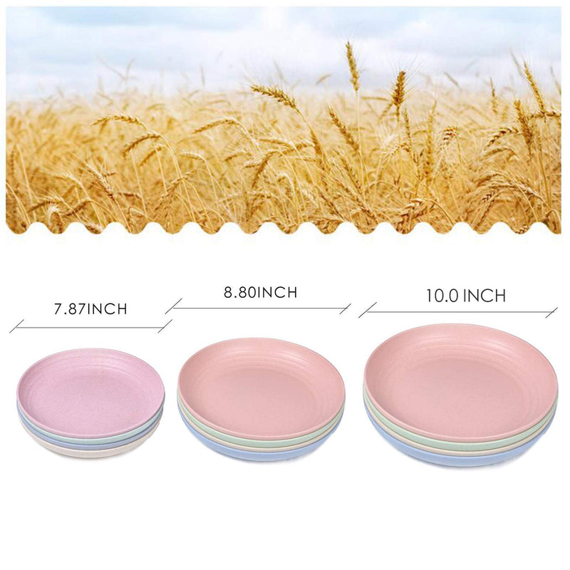 [Australia - AusPower] - shopwithgreen 10 Inch Wheat Straw Deep Dinner Plates, Unbreakable Sturdy Plastic Dinner Plates, Microwave and Dishwasher Safe 10'' 