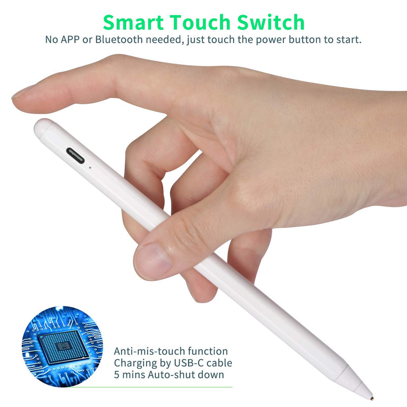 [Australia - AusPower] - Electronic Stylus for Samsung Galaxy Tab S6 Lite Pencil,Active Capacitive Pencil Compatible with Samsung Galaxy Tab S6 Lite Stylus Pens,Good on Drawing and Writing Type-C Rechargeable Pen,White 