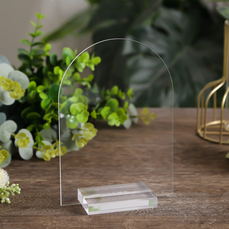 [Australia - AusPower] - UNIQOOO 3" Clear Acrylic Stand | Wedding Sign Holders, 10 Count 