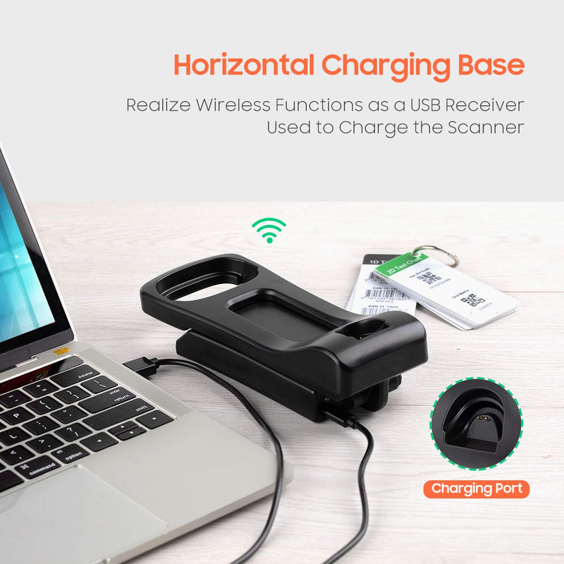 [Australia - AusPower] - Tera 2D Barcode Scanner with Adjustable Folding Stand and Charging Cradle, Wall Mountable 2.4G Wireless & USB 2.0 Wired QR Bar Code Reader with Vibration Alert Model D5100-Fold 