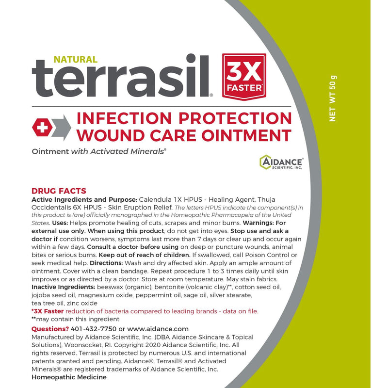 [Australia - AusPower] - Terrasil Wound Care - 3X Faster Healing, Infection Protection for Bed sores, Pressure sores, Diabetic Wounds, Foot, Leg ulcers, cuts, scrapes, Burns - 50gm Tube 