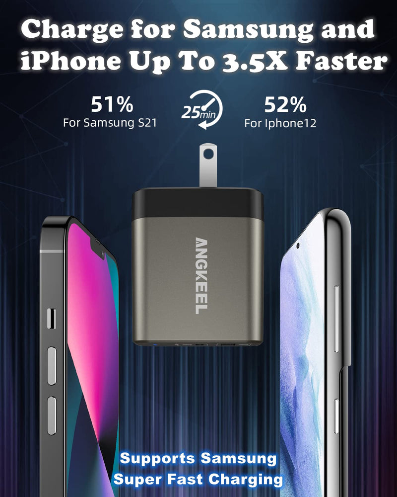 [Australia - AusPower] - ANGKEEL 30W Charger USB C Fast Charging Block Dual Ports Quick Charge PD Wall Charger QC 3.0 Adapter Plug Type-C Power Brick for iPhone 13 Pro Max/12 Mini/SE, Samsung Galaxy S21, iPad, Google Pixel 6 