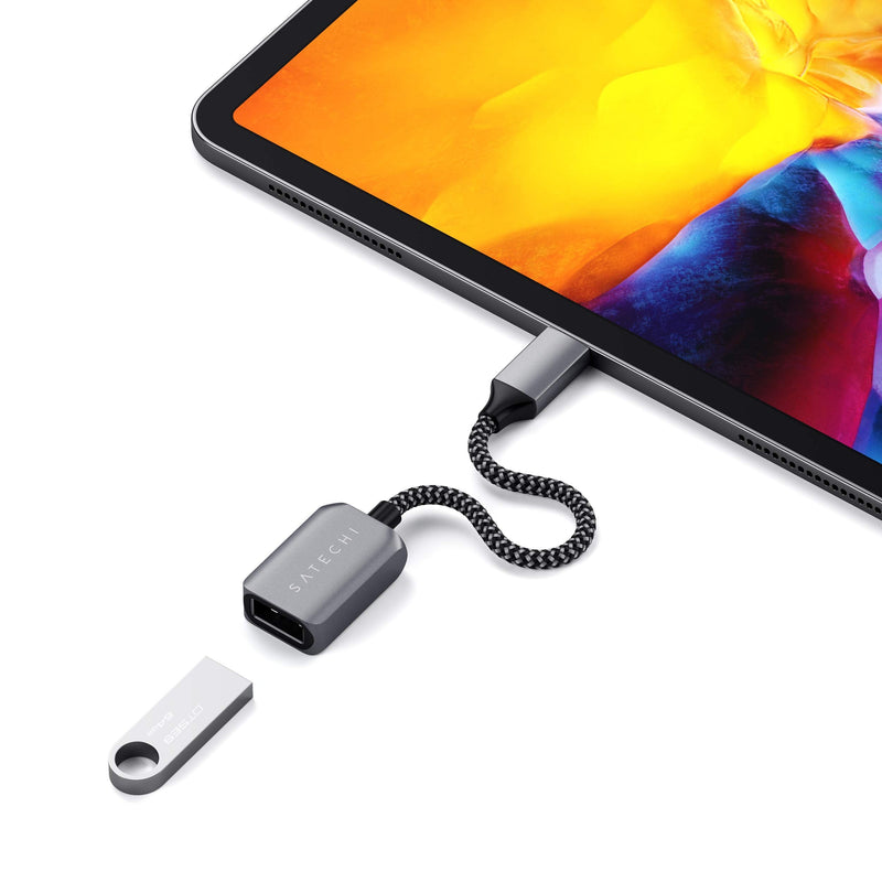 [Australia - AusPower] - Satechi USB-C to USB 3.0 Adapter Cable – USB Type-C to Type-A Female – Compatible with 2021 MacBook Pro M1 Pro & Max, 2020 MacBook Air/Pro M1, 2021 iPad Pro M1 and More 