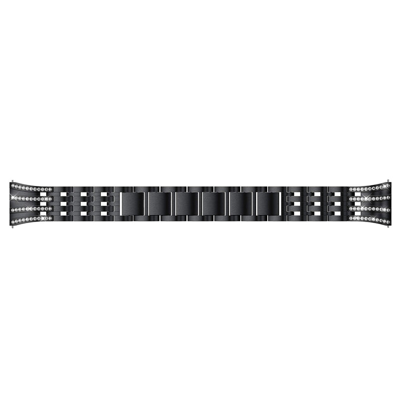 [Australia - AusPower] - Anrir Compatible for Samsung Galaxy Watch 42mm Watch Band, 20mm Stainless Steel Watch Strap with Stylish Rhinestone for Samsung Galaxy Watch Active 40mm/ Active2 40mm 44mm Smart Watch - Black 