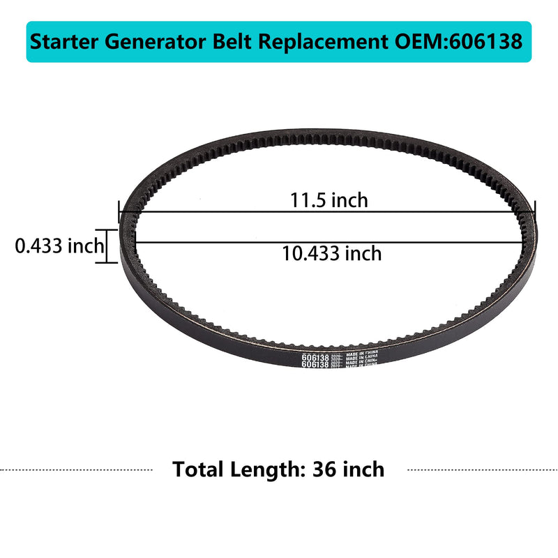 [Australia - AusPower] - 10L0L Golf Cart Starter Generator Belt for EZGO Gas RXV 2008-up OEM# 606138 16548G1 