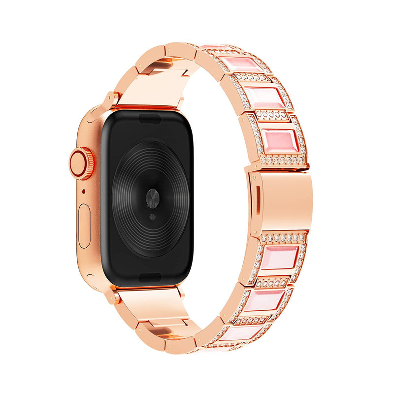 [Australia - AusPower] - 38mm Lady Cat Eyes Pink Stone Durable Smartwatch Band for Apple watch series 3/2/1 Crystal Womens Iwatch Band with Crystal Watch Case 38mm 