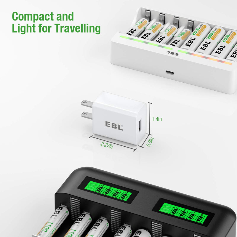 [Australia - AusPower] - EBL USB Wall Charger, 5V 2.1A Charger Adapter(Model: M5129) for EBL Charger Power Supply (Model: C9008 C9010N 6828 FY-408 FY-409 6201) and iPhone, Galaxy, HTC, LG, Table, Motorola and More 
