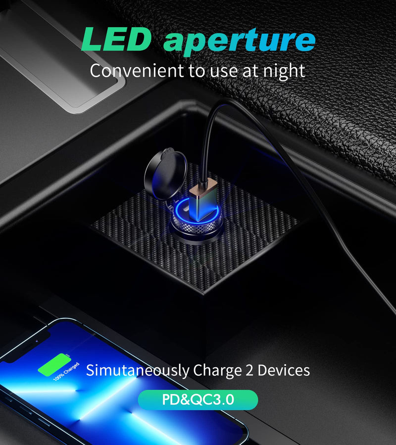 [Australia - AusPower] - KEWIG USB C Car Charger, 60W/5A Super Mini Fast Car Charger Adapter QC3.0&PD Type C Dual Port Quick Charge Car Phone Charger Fit for iPhone 13/12 Pro/Max/8, Galaxy S21/20/10/9 