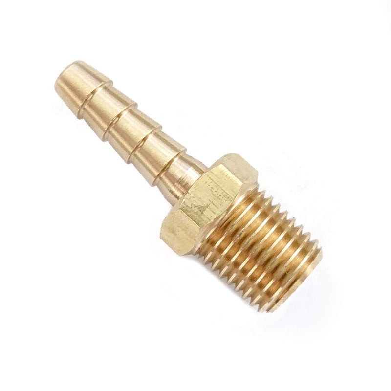 [Australia - AusPower] - T TANYA HARDWARE Pipe Fitting and Air Hose Barb End Fittings 1/4" Barb x 1/4" NPT Male Thread Pipe, Brass, Male Pipe, Adapter - 10 Piece 
