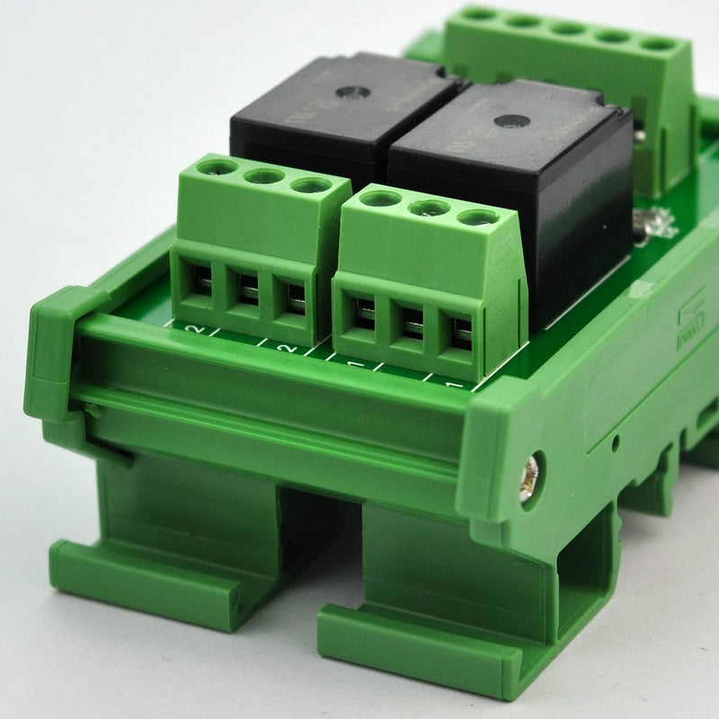 [Australia - AusPower] - Electronics-Salon DIN Rail Mount 2 SPDT 10Amp Power Relay Interface Module, DC 24V Version. 