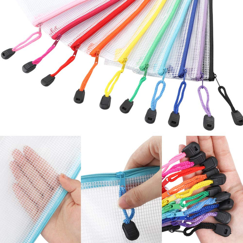 [Australia - AusPower] - EOOUT 20pcs Zipper Pencil Pouch, Pencil Case Bulk Pencil Bags, 10 Colors, 9.5×4.5 Inches, for Bills, Cosmetics, Travel Storage, School and Office Supplies Organization 