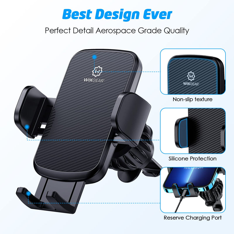 [Australia - AusPower] - WixGear Universal Air Vent Phone Holder for Car, Phone Mount for Car for Cell Phones (New Upgraded Vent Locks) 