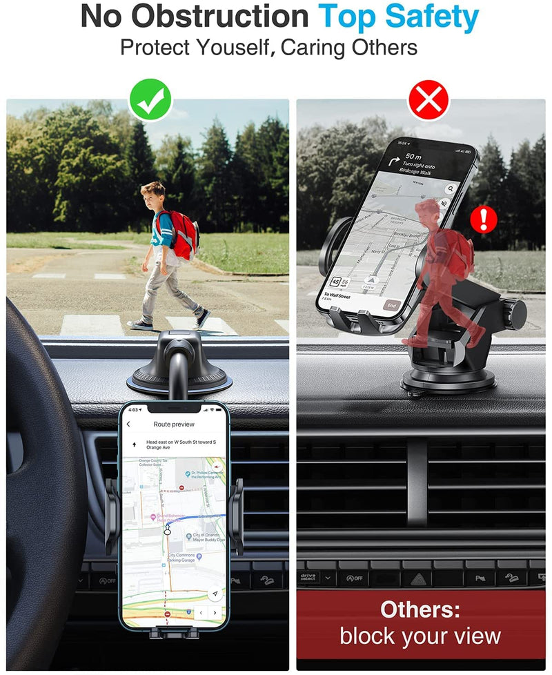 [Australia - AusPower] - [Upgraded] VANMASS Car Phone Mount, [Double Stable Support] Cell Phone Holder for Dashboard Windshield Air Vent Compatible with iPhone 13 Pro Max 12 11 Samsung Galaxy Truck Heavy Duty Vehicle 