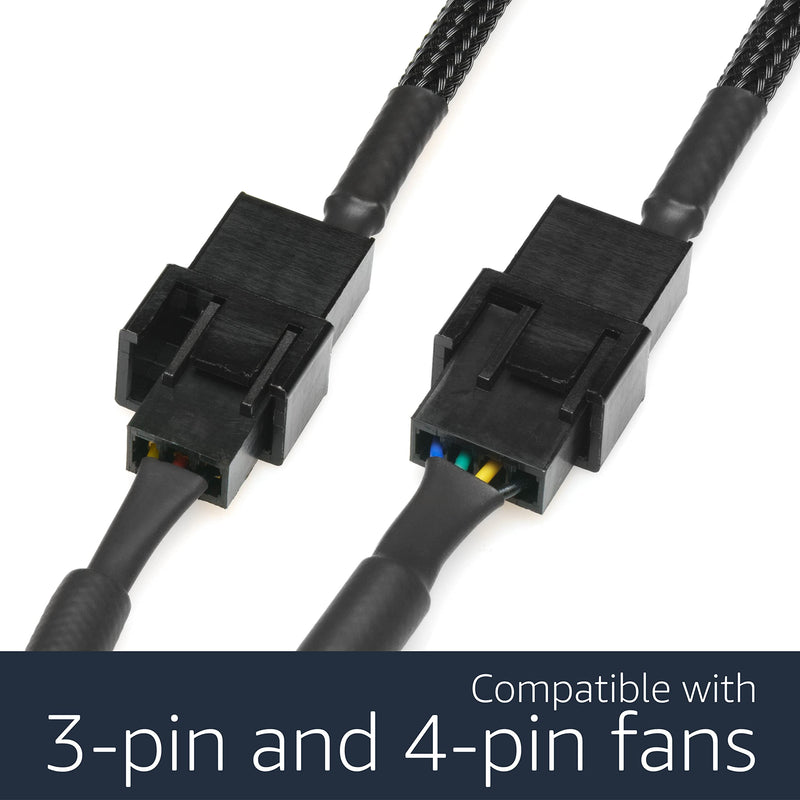 [Australia - AusPower] - CRJ USB to 3-Pin and 4-Pin PC Fan 5V Sleeved Fan Power Adapter Cable 1 - Single Fan 