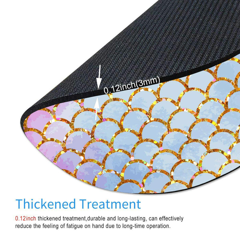 [Australia - AusPower] - Smooffly Mermaid Scales Mousepad Round Mouse Pad Mermaid Mousepads Desk Accessory Cute Circular Mouse Pads Size 7.9 x 7.9 x 0.12 Inch Gmr46 