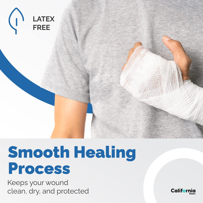 [Australia - AusPower] - Gauze Bandage Rolls with Tape (Pack of 36) - 4 Inch x 4 Yards Stretched Gauze Bandage, Breathable Gauze Wrap Used for First Aid Wound Care & Dressing, Bulk Gauze Rolls 4 Inch 36 Pack 
